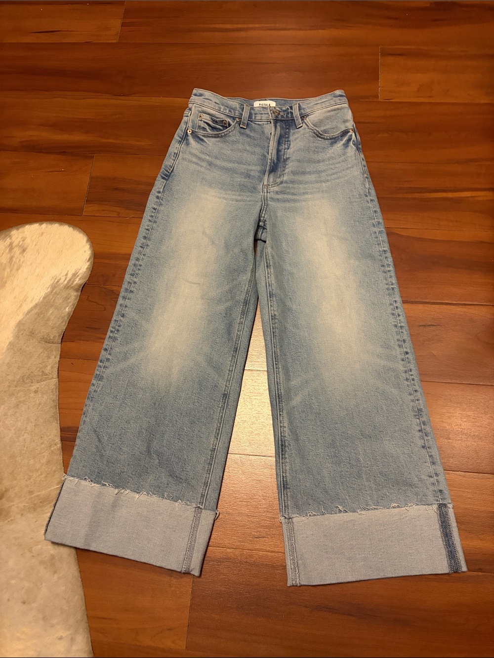 pistola Light Wash Wide Leg Jeans